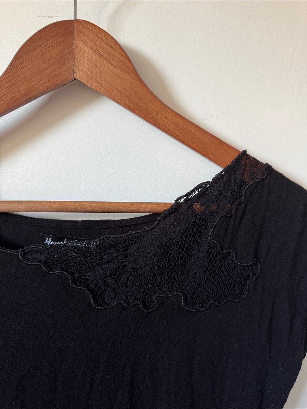 Black shirt with Lace Trim